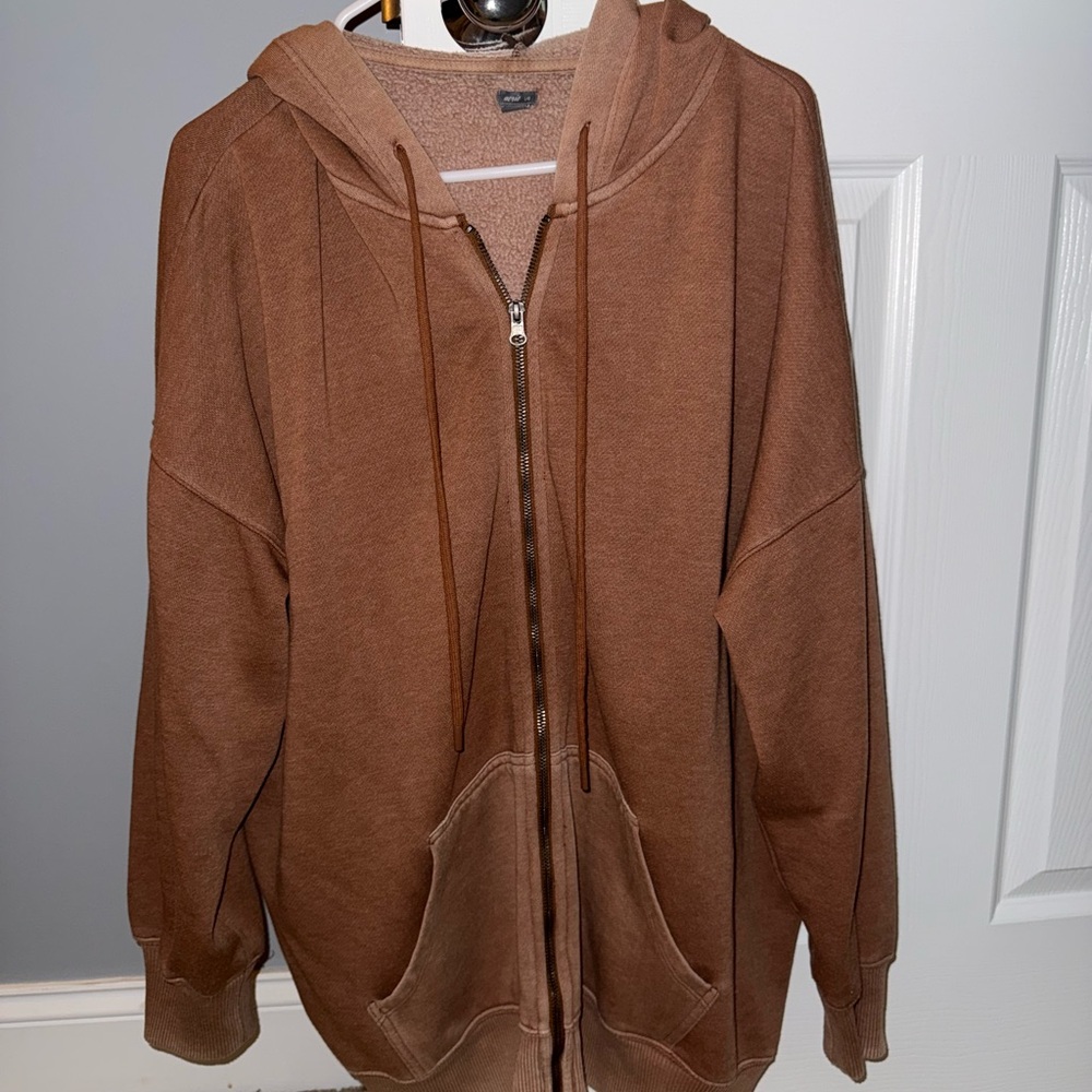 Aerie Brown Zip-Up Hoodie